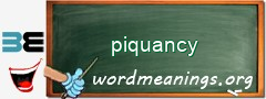 WordMeaning blackboard for piquancy